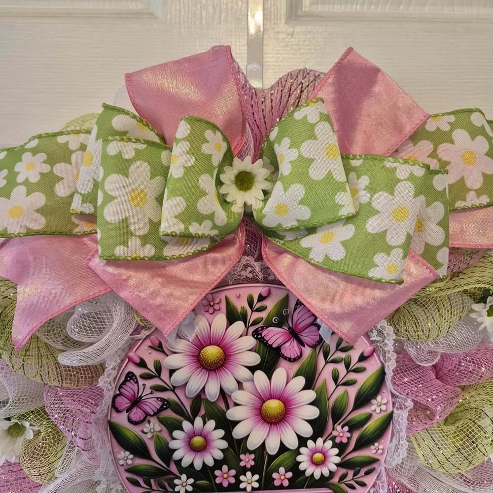 Welcome Wreath , Spring & Summer , Floral Door Decoration